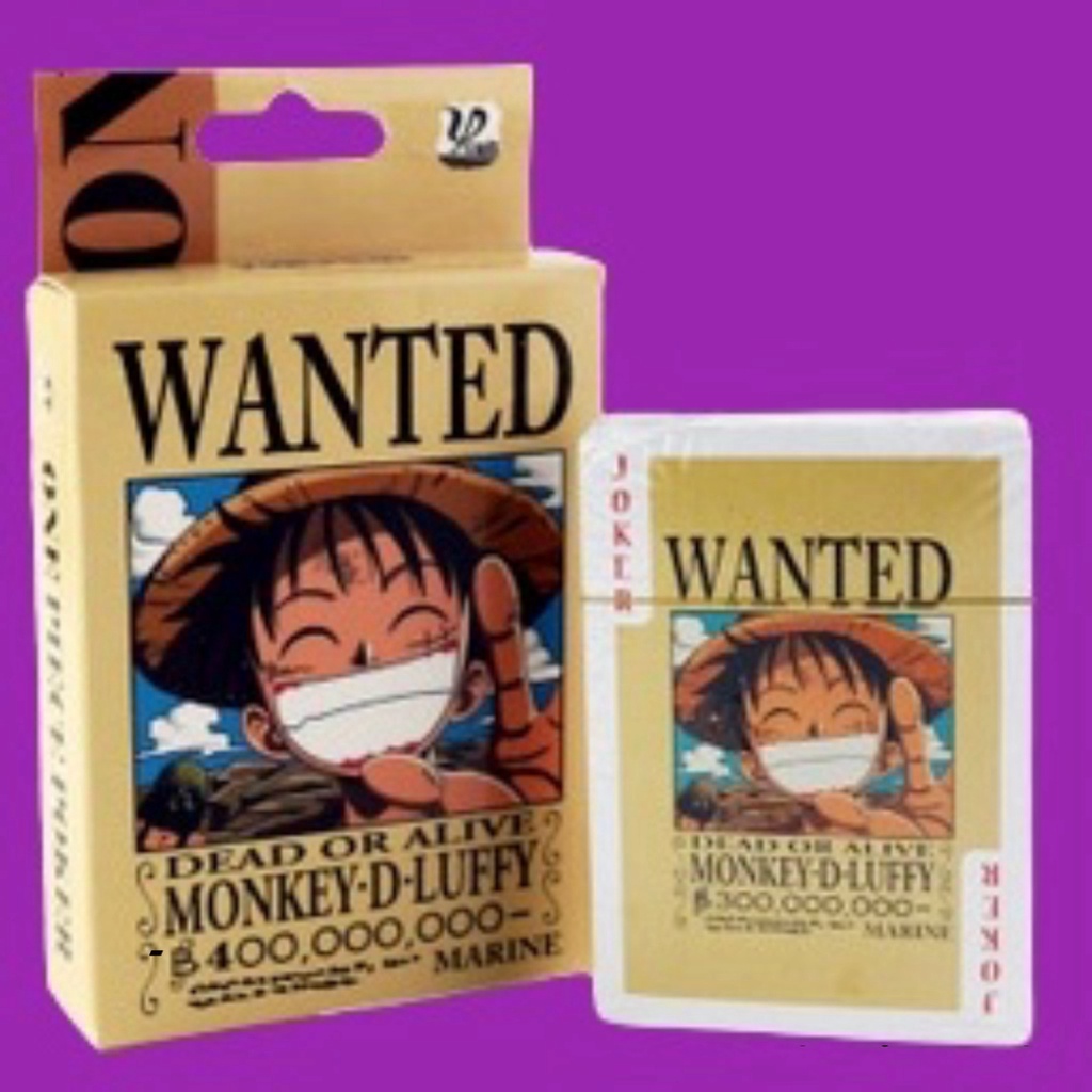 Bộ Bài Tây Tú Lơ Khơ 54 Lá in ấn hình One Piece, Luffy, Chopper,Zoro Wanted cả nhóm
