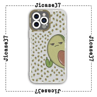 Ốp lưng iphone và samsung xiaomi oppo cạnh vuông Jicase quả bơ tức giận 