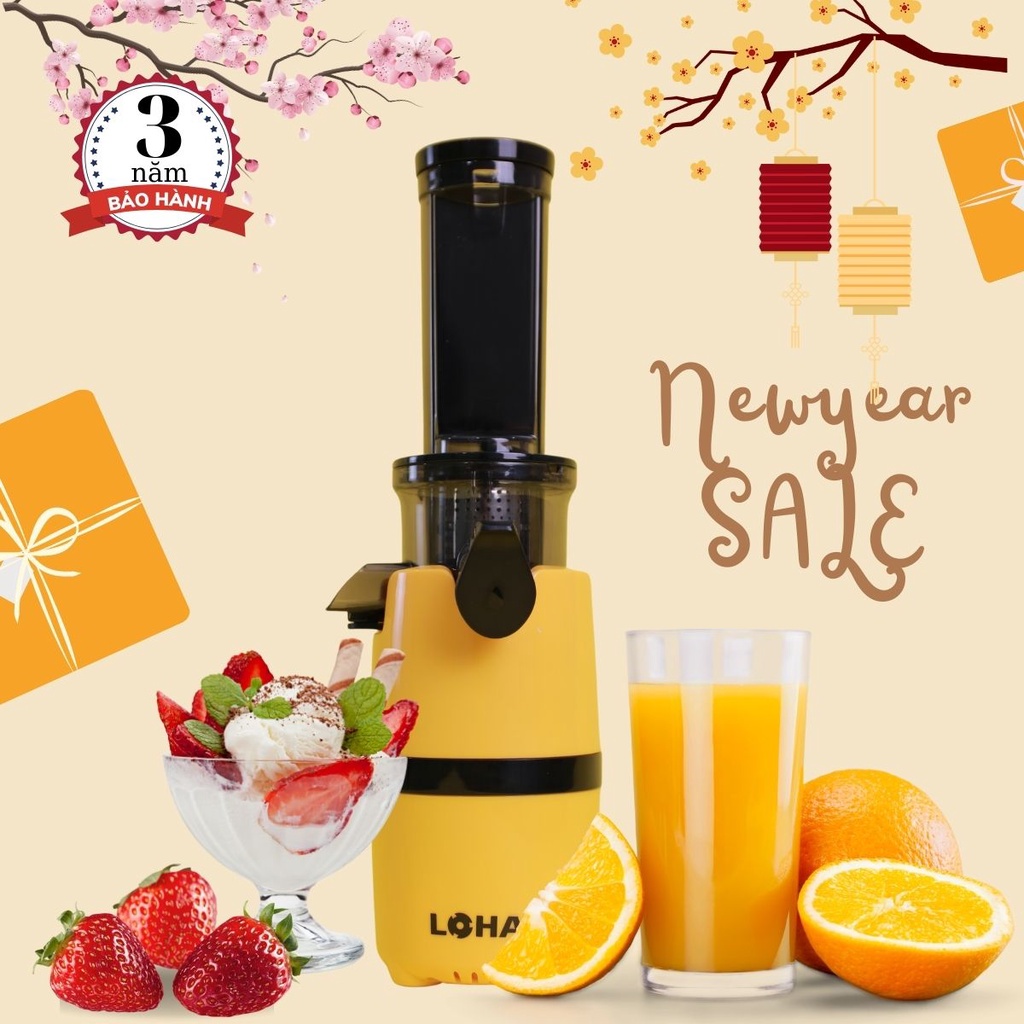 Máy Ép Chậm, Máy Ép Trái Cây, Rau Củ Quả Mini LOHAS LS-228 Cao Cấp Chính Hãng - Bảo Hành 36 Tháng