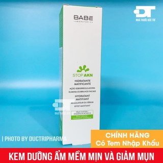 Kem dưỡng BABE Stop AKN Mattifying Moisturiser 50ml cho da dầu mụn