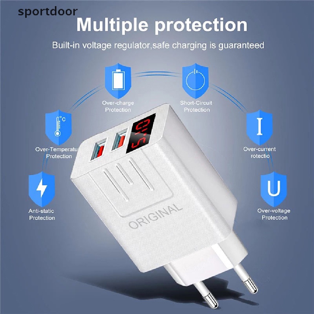 Củ Sạc Nhanh QC 3.0 USB 45W Màn Hình LED Kỹ Thuật Số Cho Điện Thoại