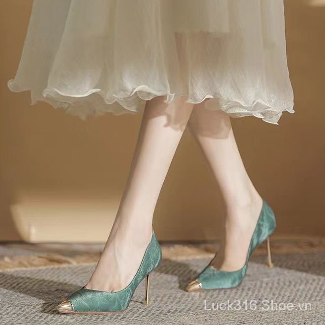 Sandal Cao Gót Mũi Nhọn Thiết Kế Mới Thời Trang Mùa Thu 2022 Dành Cho Nữ