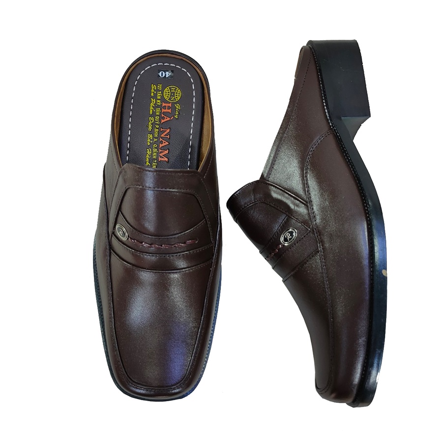 Dép bít mũi nam da bò thật HÀ NAM cao cấp GSB20136
