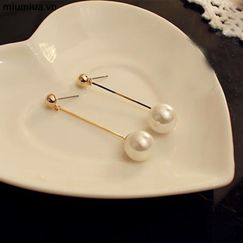 miumiuaKhuyên Tai Dài gắn hạt Ngọc Trai thời trang Cho Nữ