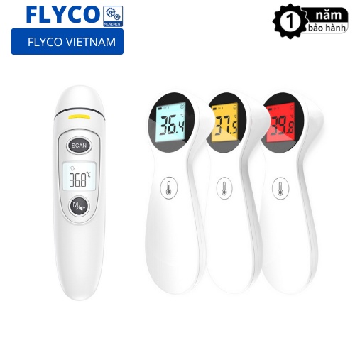 Nhiệt Kế Điện Tử Cầm Tay Thông Minh Flyco 2in1 hợp cho bé, người lớn tuổi - Đo được tai và trán hồng ngoại độ súng cây