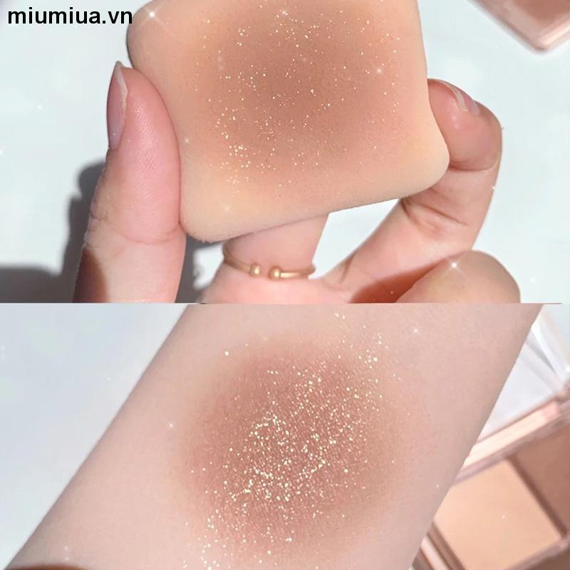 miumiuaBảng phấn mắt 4 màu họa tiết gấu đáng yêu trang điểm màu nude hiệu ứng sequin ánh ngọc trai có độ bóng cao