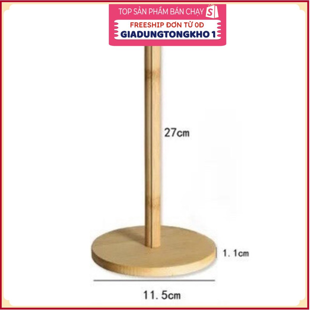 PVN46750 Giá cắm cuộn giấy vệ sinh, khăn giấy lau bếp bằng gỗ sang trọng Giá Rẻ