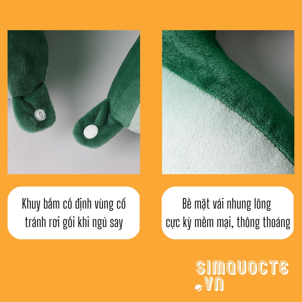 Gối đỡ cổ chữ U dễ thương vải nhung lông mềm mịn lót bông chống đau mỏi cổ vai gáy dùng cho văn phòng, du lịch GC04