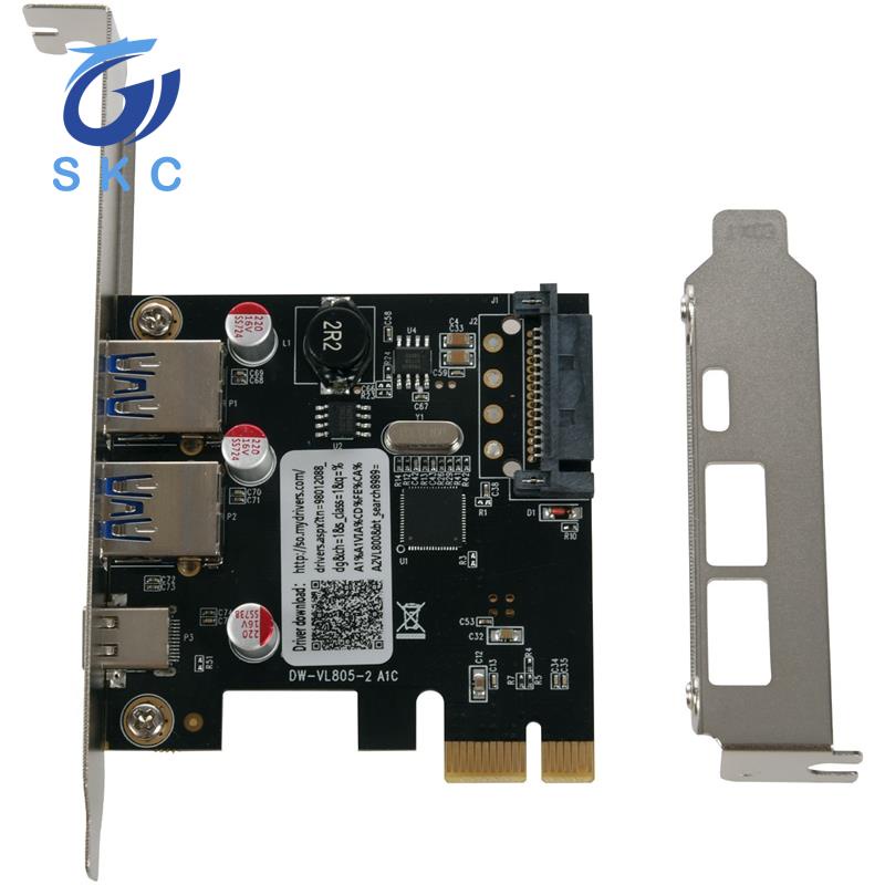 Thẻ Mở Rộng Pci-E Usb 3.1 Type C Pcie Sang 1 Type C Và 2 Type A 3.0 Usb Cho Máy Tính Để Bàn
