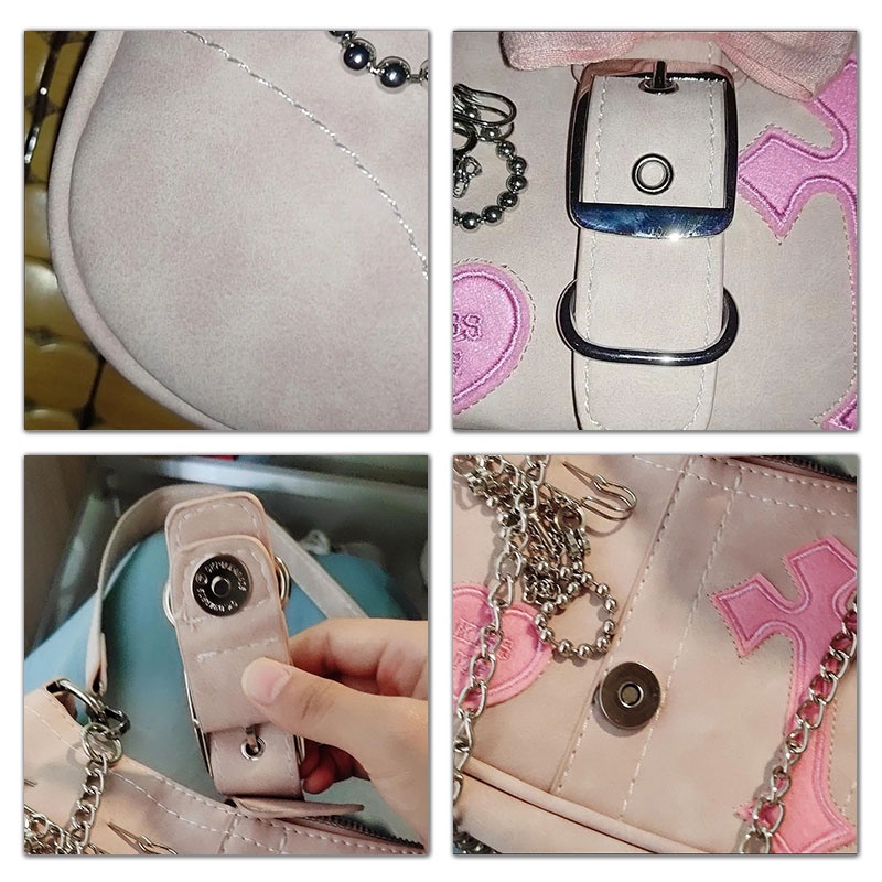 Mischa Túi Đeo Chéo Vai Bằng Da PU Màu Hồng Ngọt Ngào Và Mát Mẻ Thời Trang Cho Nữ