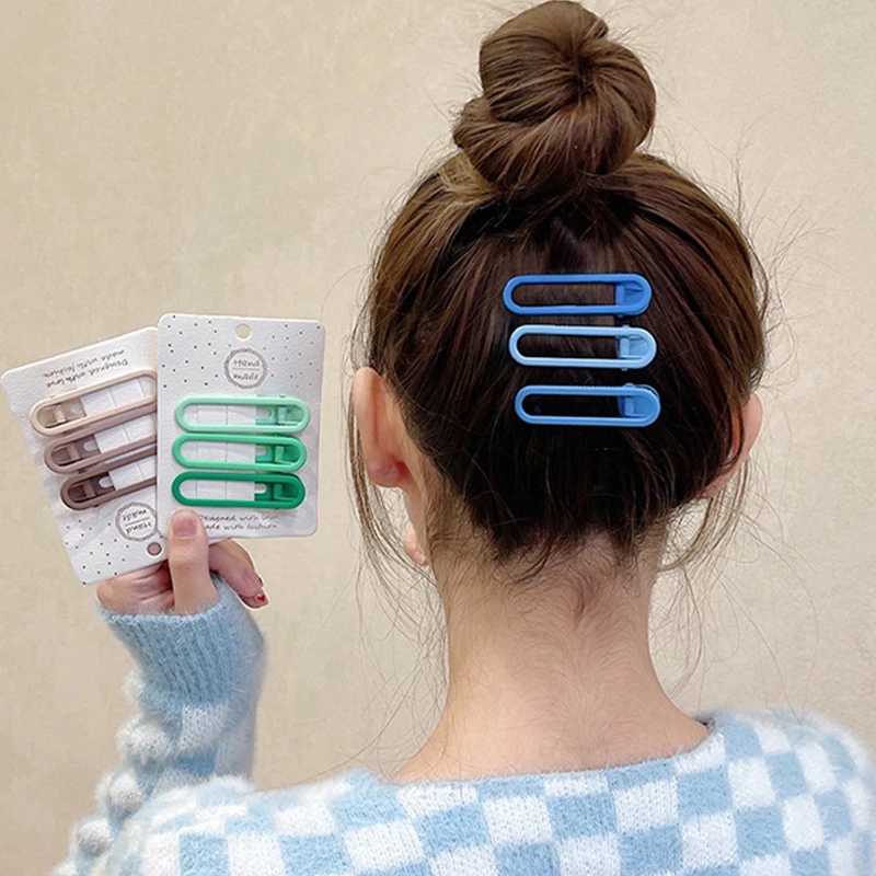 Bộ 3 Kẹp Tóc Màu Sắc Ngọt Ngào Phong Cách Hàn Quốc Cho Nữ