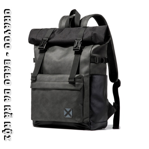 Balo da thời trang nam nữ phong cách unisex, balo da chống nước đựng laptop 17inch