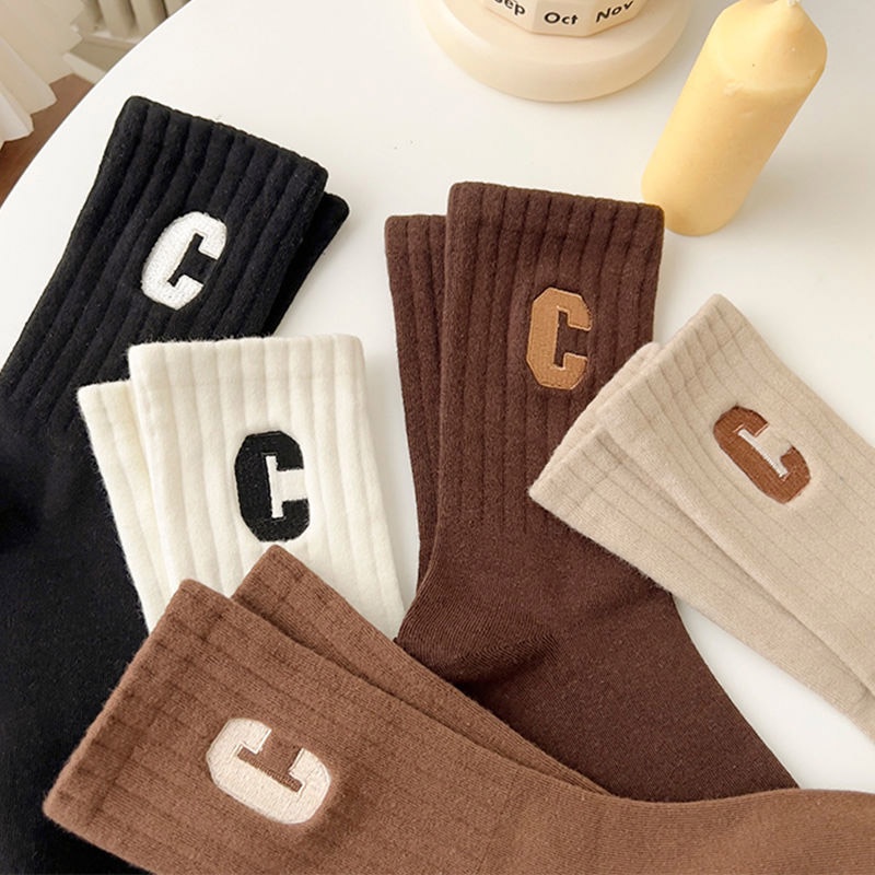 CATIMINI Tất Dài Trung Bình In Chữ Phong Cách Hàn Quốc Thời Trang Thu Đông Cho Bé