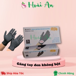 Găng tay đen y tế không bột| Găng tay đen không bột