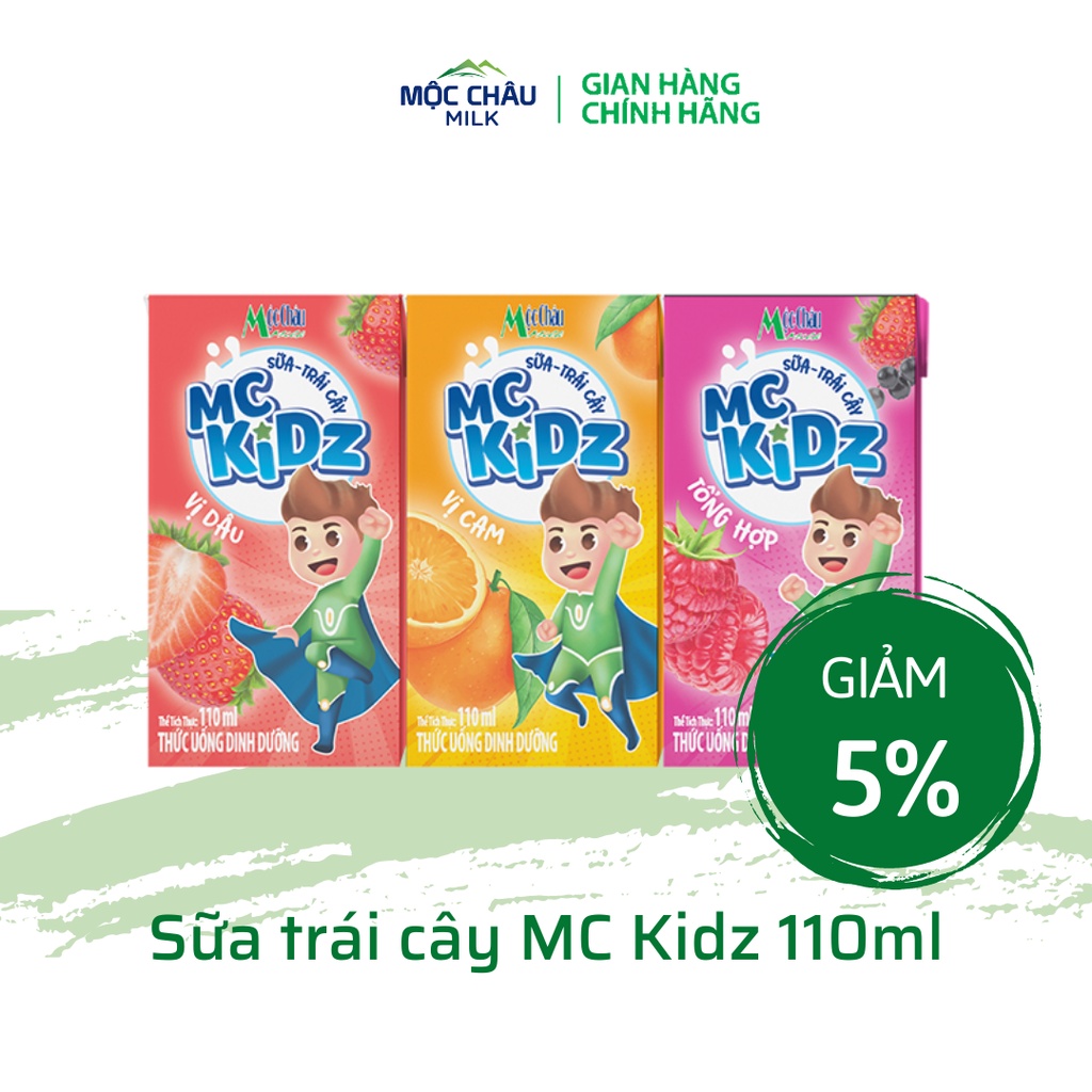 Thùng 24 hộp Sữa trái cây MC Kidz (110mlx24)