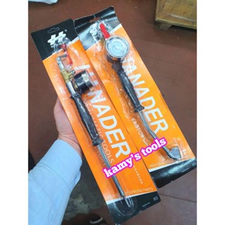 Tay bơm lốp xe ô tô, xe tải, xe máy có đồng hồ đầu cong và tay bơm lốp xe xoáy ti van quay kim vòi có đồng hồ loại thẳng