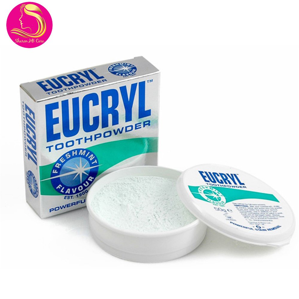 Bột trắng răng Eucryl giúp chắc khỏe nướu và chống sâu răng 50g Mỹ