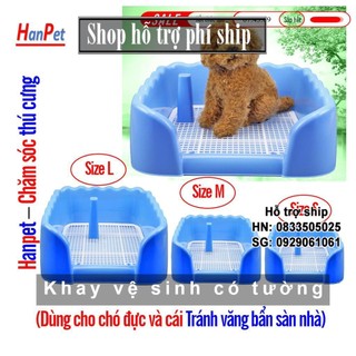 Khay vệ sinh dạng bức tường cho chó đực, bằng nhựa cao cấp, có lưới (sunzin 378) + Tặng 3 tấm tã lót chuồng, sàn xe