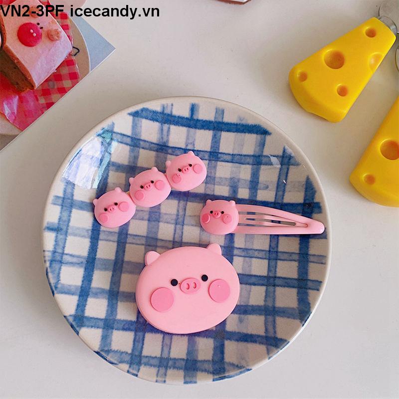 Kẹp Tóc Nữ Ngọt Ngào Thiết Kế Heo Hoạt Hình Dễ Thương