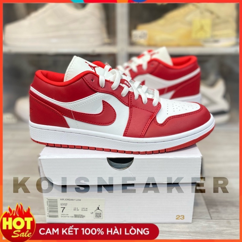 Giày thể thao nam nữ Jordan 1 low Gymred, giày sneaker đỏ trắng hàng xịn - Kòi Sneaker