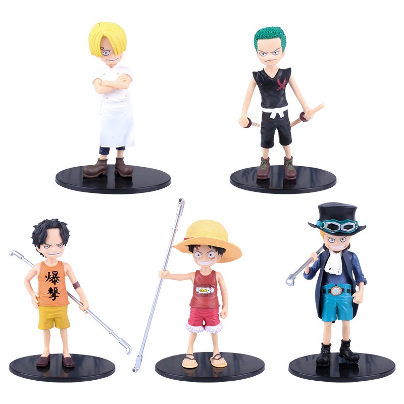 Mô hình One Piece niên thiếu Luffy Ace Sabo Zoro Sanji figure anime manga decor trang trí phòng học phòng làm việc MH158