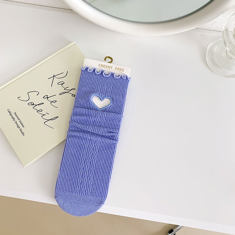 Vớ Cotton Cổ Cao Màu Sắc Ngọt Ngào Phong Cách Hàn Quốc Thời Trang Cho Nữ