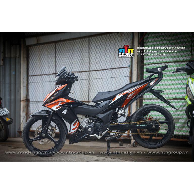 [FreeShip] Tem Decal Rời mẫu lửa cam cho Winner 150 V1 đen - tem siêu hot 2023