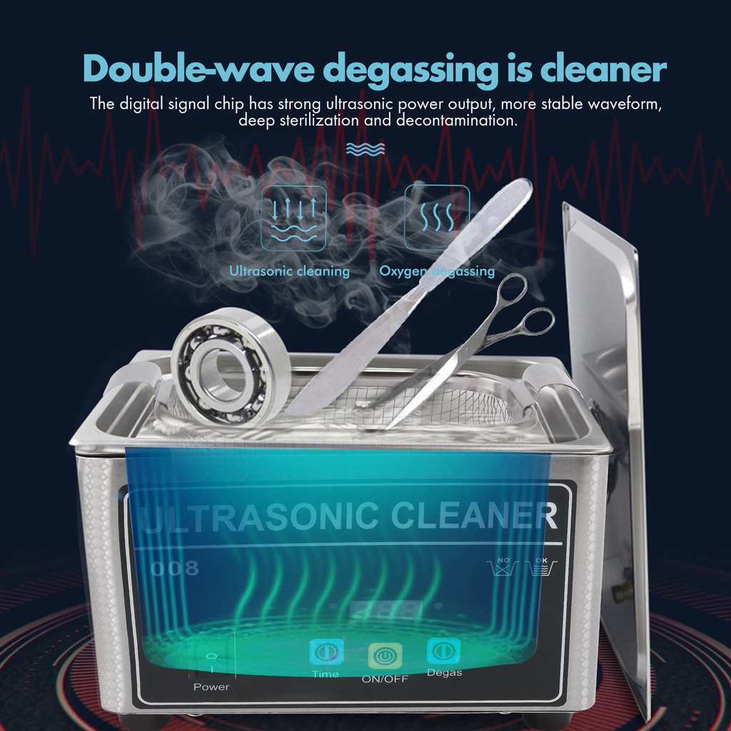 【bảo hành 12 tháng】máy làm sạch bằng sóng siêu âm,máy rung siêu âm,máy làm sạch trang sức,capacity 800ml | BigBuy360 - bigbuy360.vn