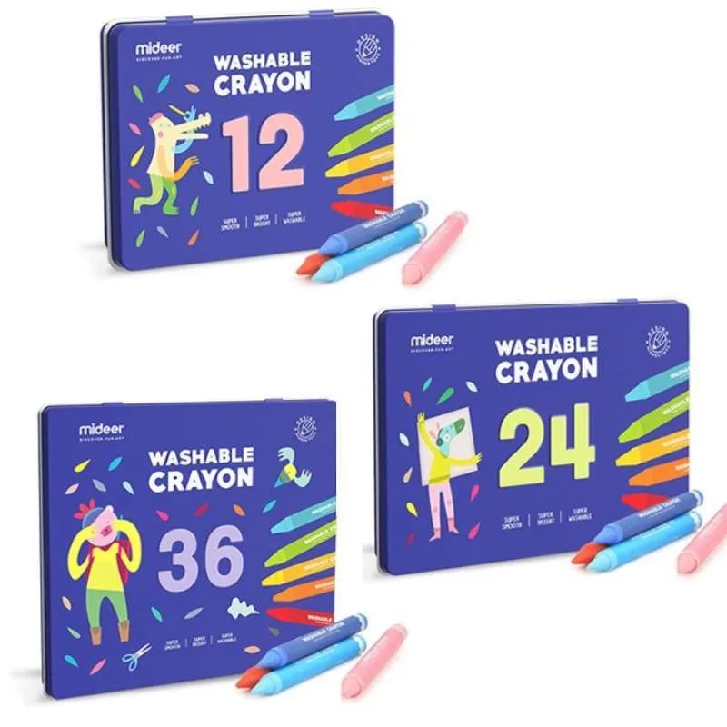 Bút Sáp Màu Tập Tô An Toàn Dễ Tẩy Tửa Mideer Washable Crayon