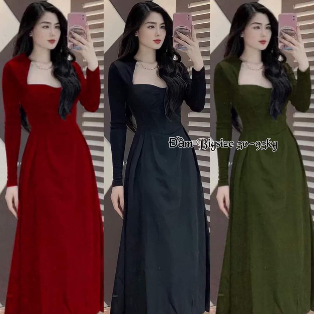 Thời Trang Đầm Váy Nữ Dự Tiệc Bigsize 50 -95kg Dịp Noel
