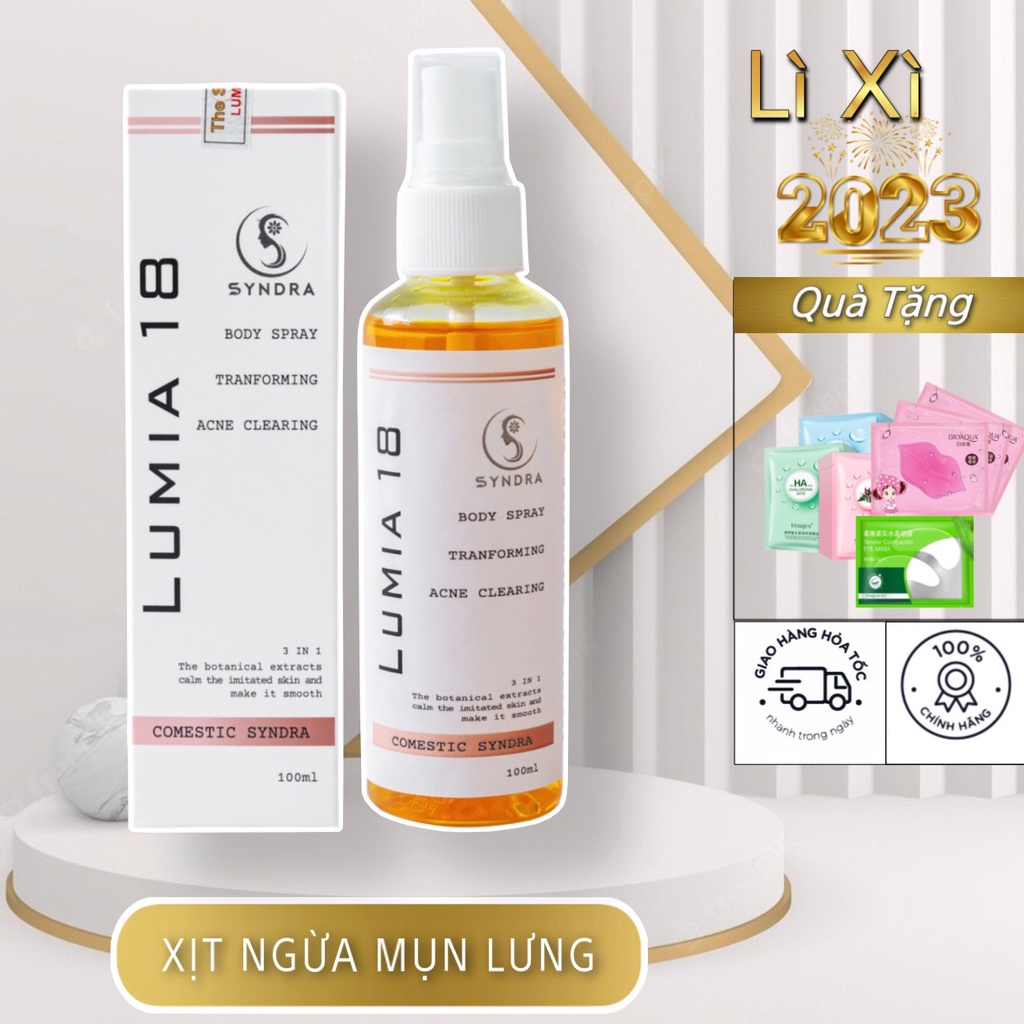 Xịt Lumia sạch mụn lưng, ngực, giúp mờ thâm, sáng da hiệu quả