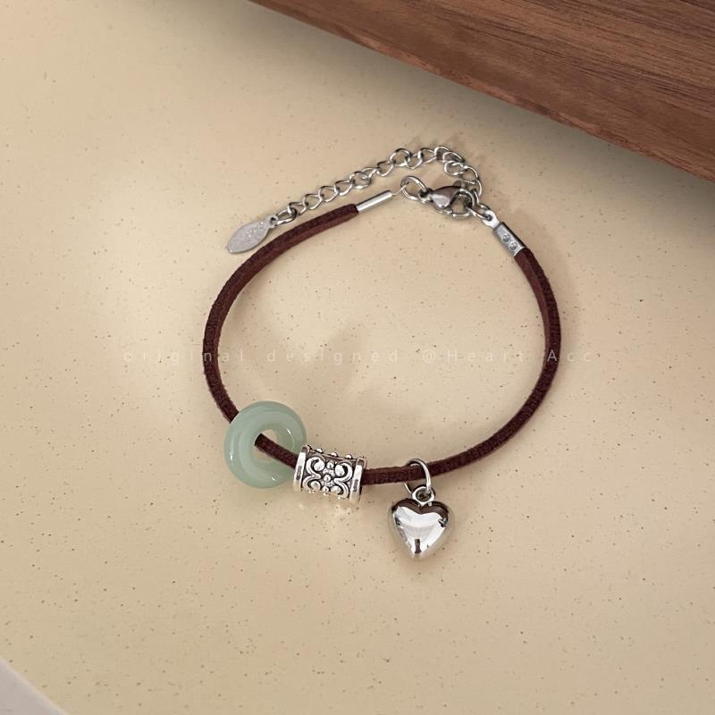 Vòng Tay Mặt Trái Tim Đính Đá May Mắn Cho Cặp Đôi