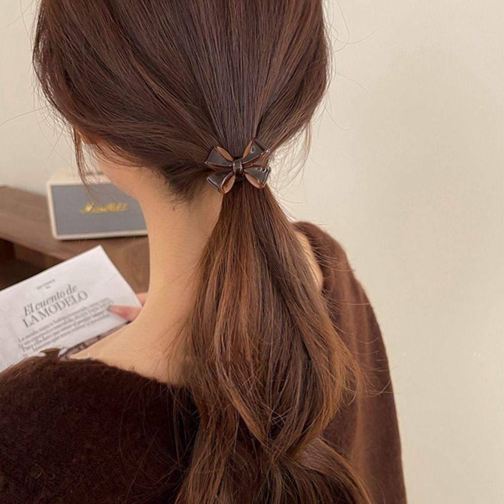 LOMBARD Dây Buộc Tóc Cao Su Đính Nơ Phong Cách Hàn Quốc Dễ Thương Cho Nữ