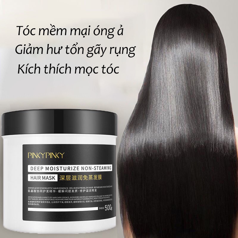 Kem ủ xả hấp tóc pinkypinky dưỡng và phục hồi tóc hư tổn khô xơ gãy rụng, dầu mặt nạ collagen tốt chính hãng ủ thơm tóc.