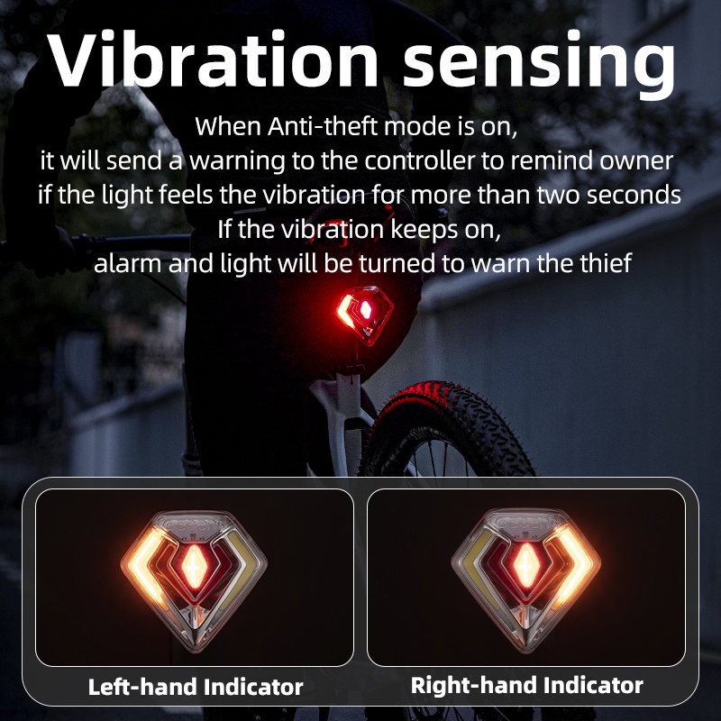 Rockbros Đèn Đuôi Xe Đạp Điều Khiển Từ Xa Không Dây 1000 Mah Chống Nước Ipx7 Chống Sốc Sạc Lại Type C