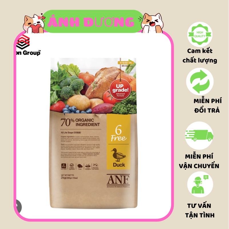 [2KG] THỨC ĂN HẠT CHO CHÓ ANF 6FREE THỊT VỊT