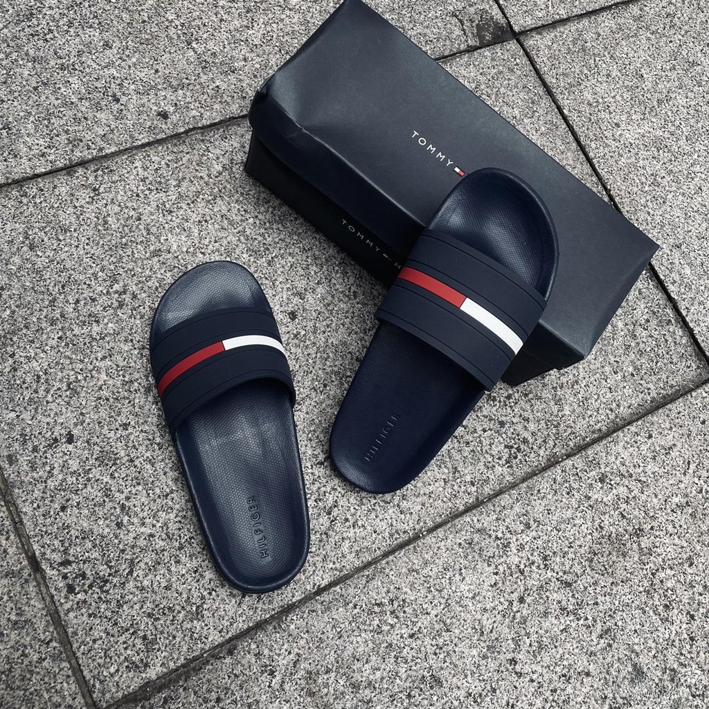 Dép Tommy Hilfiger Nam Chính Hãng 🔴SIMPLE SNEAKER🔴 Dép Quai Ngang Tommy Authentic