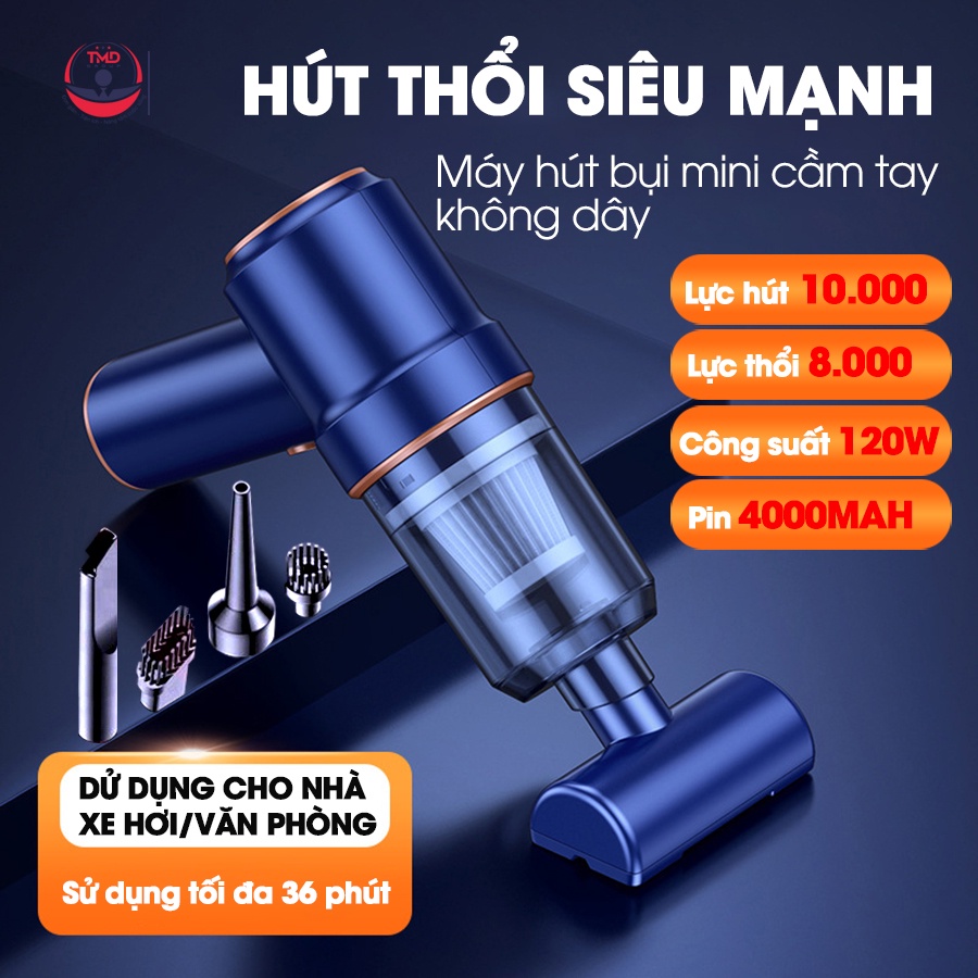 Máy hút bụi xe hơi TMD GROUP công suất lớn ( Có chức năng thổi), sử dụng đa năng, dễ dang vệ sinh