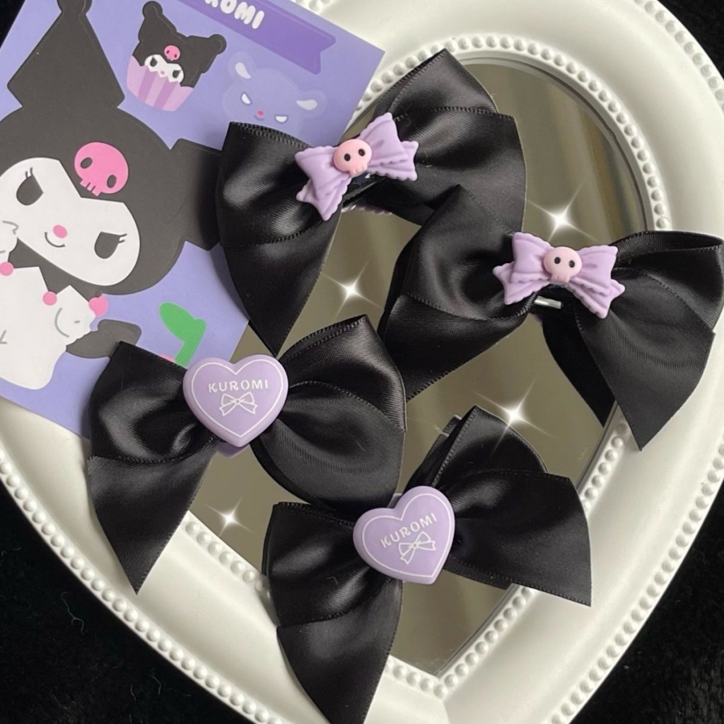 Kẹp Tóc Hình Nơ Trái Tim Màu Tím Ngọt Ngào Dễ Thương Cho Bé Gái