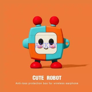 Samsung Galaxy Buds 2 Pro / Buds Live Cover Cute Robot Earphone Silicone Case Earbuds Waterproof Shockproof Soft Protective Headphone Cover Headset Skin with Hook