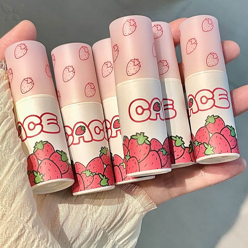 Jmmz Đáng Yêu Dâu Môi Bùn Đất Sét Nhung Matte Son Môi Trang Điểm Chống Thấm Nước Lâu Dài Mịn Màu Đỏ Son Tint Sắc Tố Son Bóng