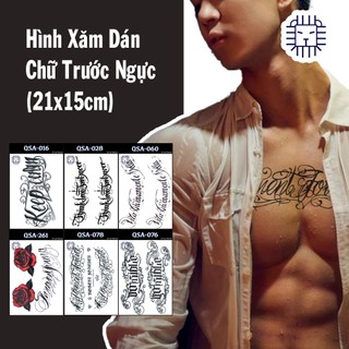 [Loại Ngắn Ngày] Hình Xăm Dán Chữ Dán Ngực, Sườn Chụp Ảnh, Đóng Phim, Dễ Dàng Tẩy Xóa - Dùng 2-5 Ngày (21x15 cm)