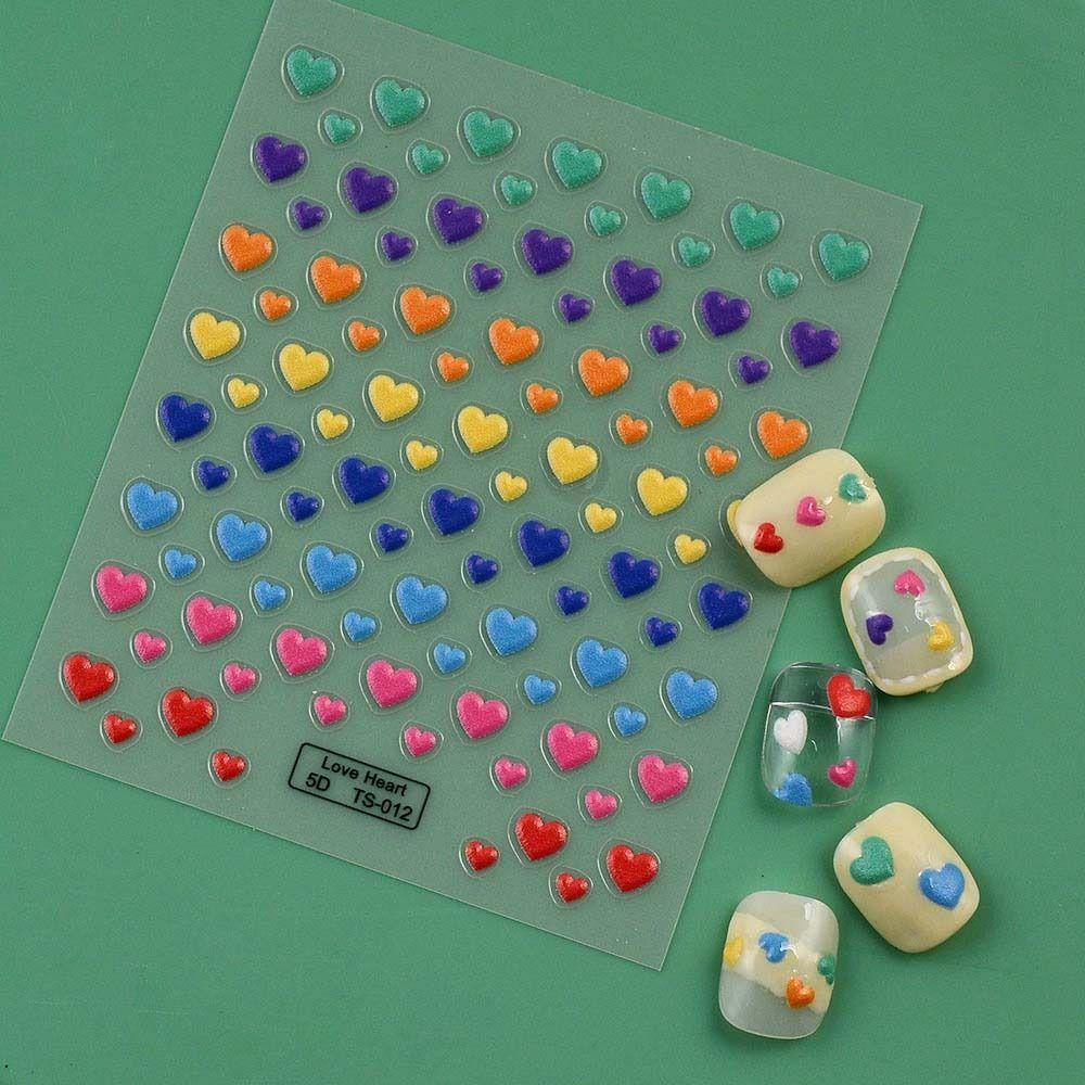 LOMBARD Miếng Dán Trang Trí Móng Tay Hình Trái Tim Thời Trang