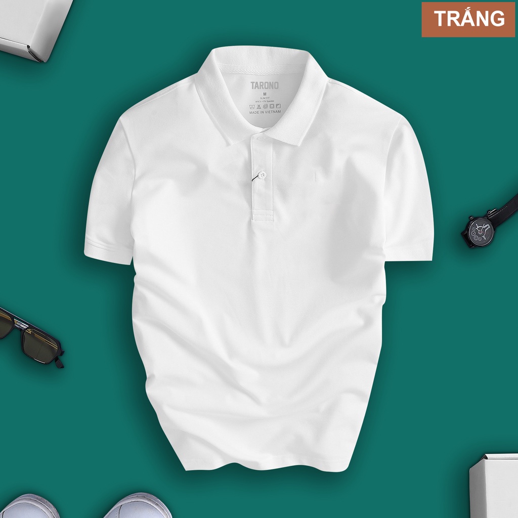 Áo Polo TARONO TRƠN BASIC vải xịn fullbox, trẻ trung, thanh lịch