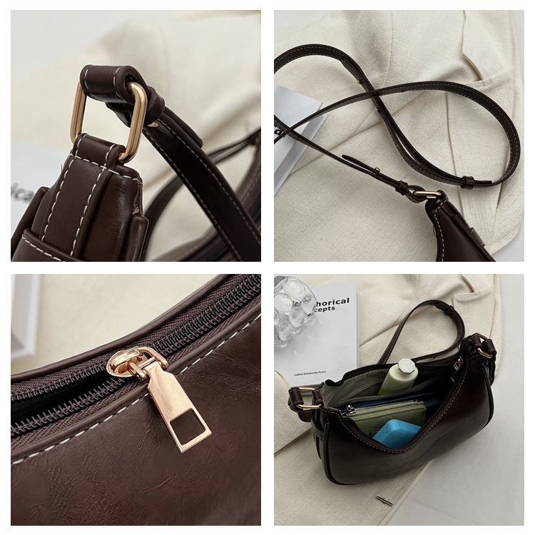 Túi Đeo JASMIN NOIR Chéo Da PU Hình Bán Nguyệt Đơn Giản Cho Nữ