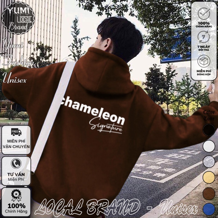Áo Hoodie Chameleon Local Brand Unisex nỉ bông cao cấp dày - Áo Khoác Nỉ Form Rộng