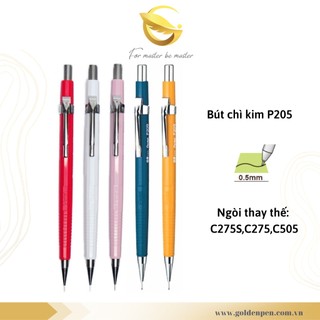 [HÀNG CHÍNH HÃNG] Bút chì kim Pentel P205| Vỏ Kim Loại| Kích Cỡ Ngòi 0.5mm
