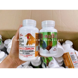 Combo 50 viên gallomin + 50 viên b15&b12 dinh dưỡng nuôi gà chế độ đá - bán chạy nhất