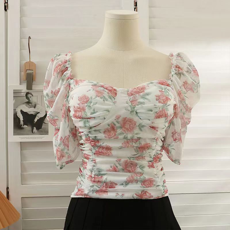 Áo Voan Hai Dây Trễ Vai Xếp Ly Thời Trang Dành Cho Nữ