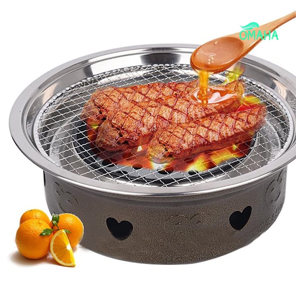 Vỉ Nướng BBQ Hình Tròn Bằng Thép Không Gỉ Chống Dính